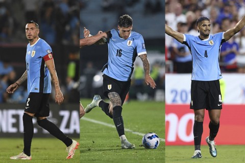 Mathías Olivera, José María Giménez y Ronald Araújo llegaron al país para sumarse a la Selección